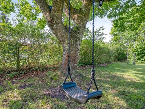 a swing hanging from a tree in a park at Holiday Home Sunja - 450m from the sea by Interhome in Brøndstrup
