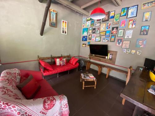 Et tv og/eller underholdning på Casa de Campo Família, Natureza e Liberdade