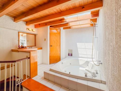 a large bathroom with a tub and a sink at Departament en Polanco, CiudadDeMéxico in Mexico City