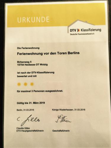 a fake letter from the ukk dvk masuing programme at Ferienwohnung vor den Toren Berlins in Heidesee