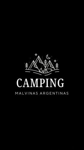 a logo for a camping company with mountainsvertisements at Cabañas Camping Malvinas Argentinas in Paso de la Patria
