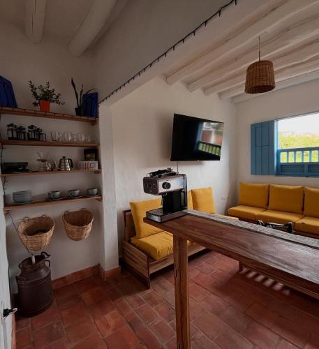 Μια τηλεόραση ή/και κέντρο ψυχαγωγίας στο Casa Quintanilla Barichara