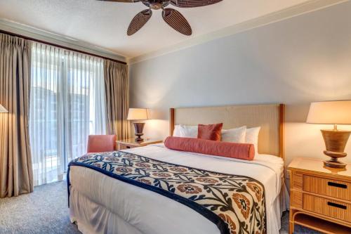 a bedroom with a bed and a large window at KBM Resorts Ocean Views Spacious 4-Bedroom Honua Kai Collection Multi Unit Listing Same Floor 2 Free Rental Cars HKH-41242 in Kaanapali Airport