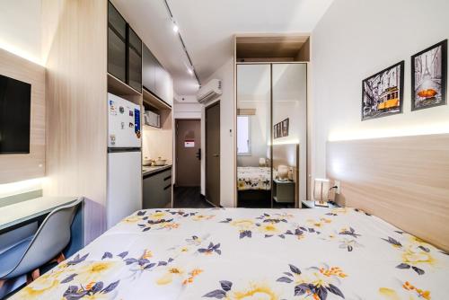 Postel nebo postele na pokoji v ubytování Studio novo a 600 m da GM de São Caetano do Sul
