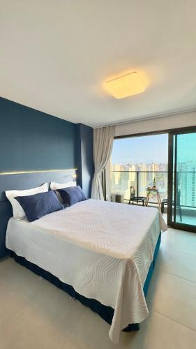 Postel nebo postele na pokoji v ubytování Studio Premium no Meireles - a 500 m da Beira Mar