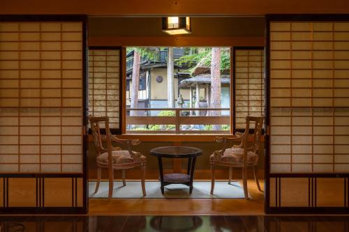 Ruang duduk di Villa安曇野