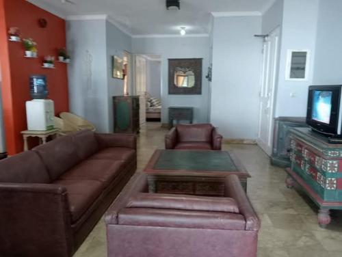 a living room with two couches and a tv at Lippo Carita 9270 in Carita