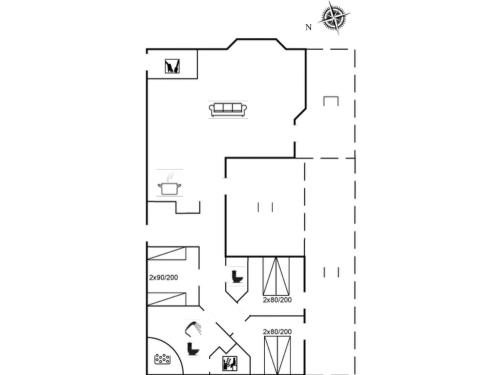 a floor plan of a house at Holiday Home Calina - 300m from the sea by Interhome in Sæby