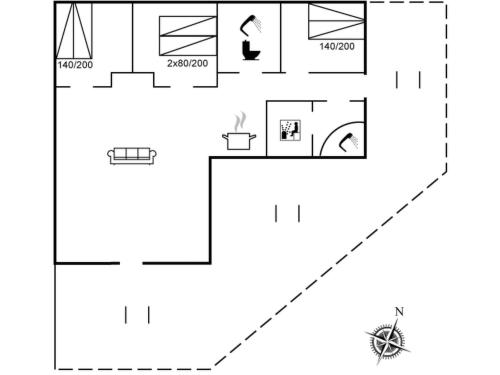 un plan d'étage d'une maison dans l'établissement Holiday Home Arnsten by Interhome, à Ansager