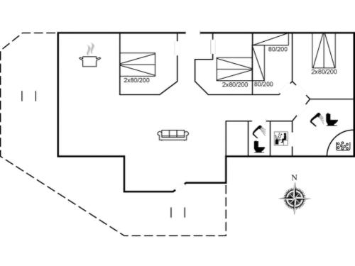 a floor plan of a house at Holiday Home Alina - 1km from the sea by Interhome in Mølby