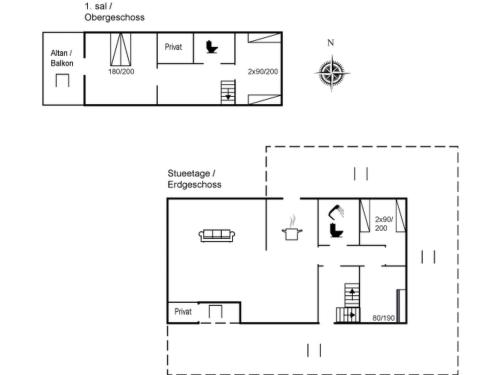 a floor plan of a small house at Holiday Home Kersta - 3-3km from the sea by Interhome in Kongsmark
