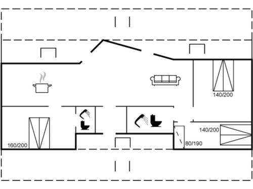 a schematic diagram of a house at Holiday Home Melina - 900m to the fjord by Interhome in Farsø