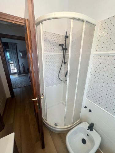 a bathroom with a shower and a sink at La Casa Di Giulia in Rome