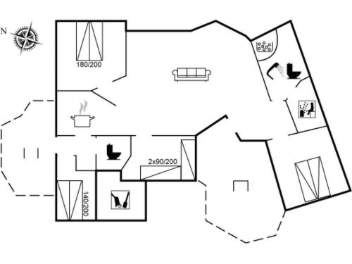 a floor plan of a house at Holiday Home Selver - 250m from the sea by Interhome in Hals
