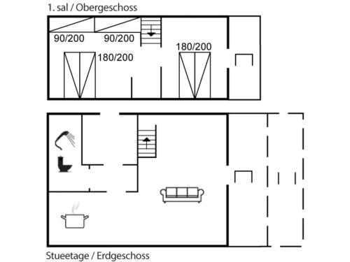 a floor plan of a small observatory at Holiday Home Rigitte - 1-5km from the sea by Interhome in Pandrup
