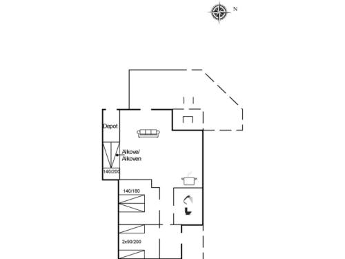 a floor plan of a house at Holiday Home Jussi - 3-5km from the sea by Interhome in Brovst