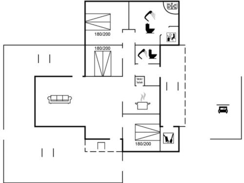 a block diagram of a house at Holiday Home Dorithea - 3-5km from the sea by Interhome in Brovst