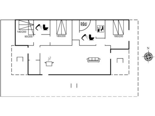 a floor plan of a house at Holiday Home Odinkar - 1-1km from the sea by Interhome in Hjørring