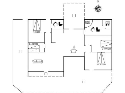 un plano de una casa en Holiday Home Alfuin - 500m from the sea by Interhome, en Hjørring