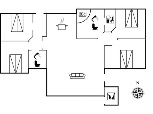 a floor plan of a house with diagrams at Holiday Home Aria - 1-2km from the sea by Interhome in Hirtshals
