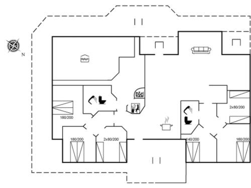 a floor plan of a house at Holiday Home Riika - 425m from the sea by Interhome in Hirtshals