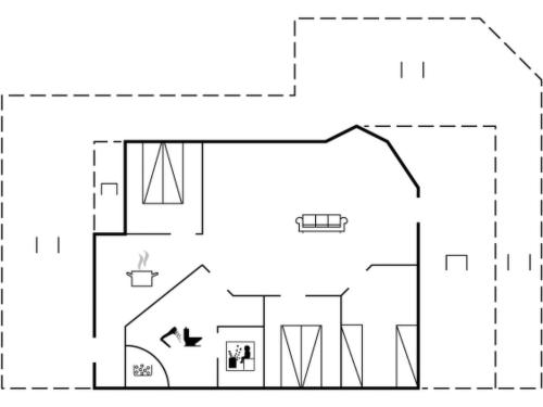 a floor plan of a small house at Holiday Home Thomasine - 1-5km from the sea by Interhome in Læsø