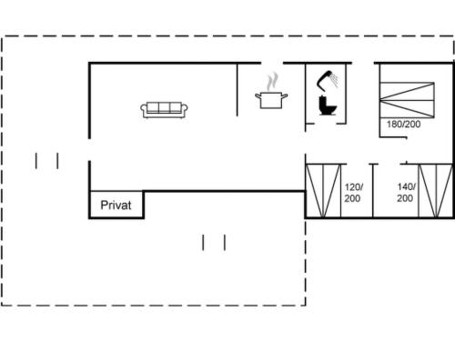 a block diagram of a bathroom with a toilet at Holiday Home Shayene - 2-5km from the sea by Interhome in Læsø