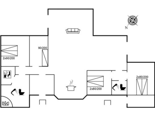 a schematic diagram of the proposed floor plan of a house at Holiday Home Ariadne - 900m from the sea by Interhome in Jerup
