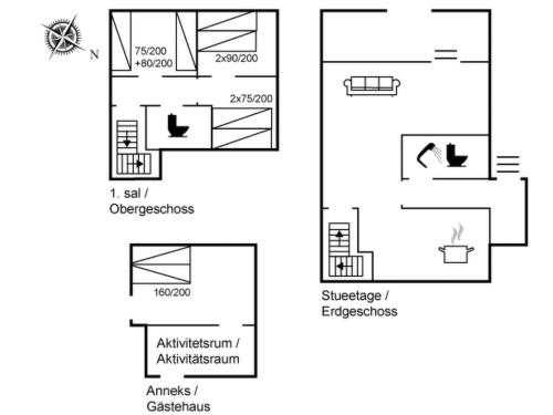 スケーエンにあるHoliday Home Apolina - 1km from the sea by Interhomeのさまざまな図面が描かれた家の概略図