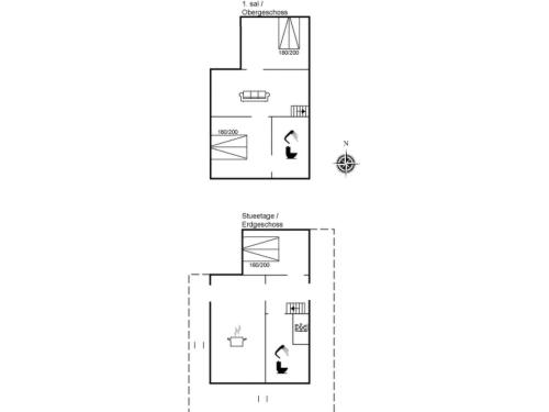 a floor plan of a house at Holiday Home Stephie - 1-1km from the sea by Interhome in Skagen