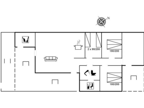 una planimetria di una casa di Holiday Home Igilfar - 700m from the sea by Interhome a Vejers Strand
