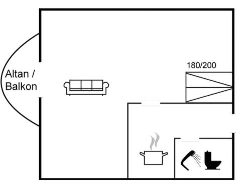 un diagrama de una casa con chimenea en Apartment Gæsling - 1-6km from the sea by Interhome, en Skagen