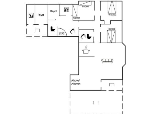 a floor plan of a house at Holiday Home Thove - 600m from the sea by Interhome in Blåvand