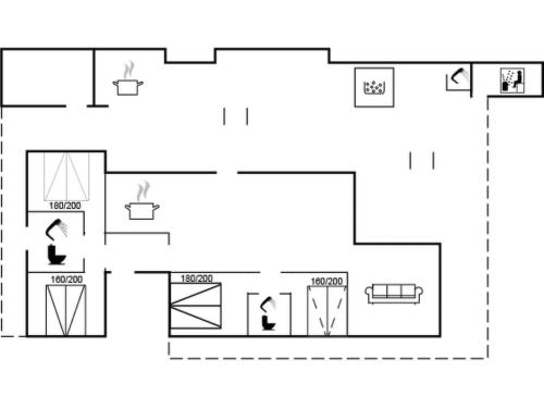 un plano de una casa en Holiday Home Jaane - from the sea by Interhome, en Hals
