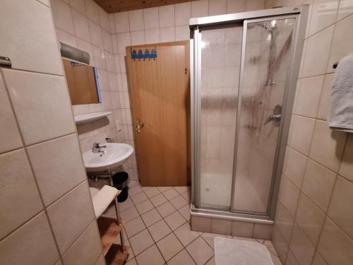 Koupelna v ubytování Appartements Rosmarie