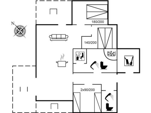 a floor plan of a house at Holiday Home Salmina - 900m from the sea by Interhome in Marielyst