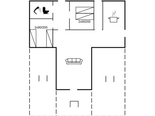 a block diagram of a house at Holiday Home Caren - 75m from the sea by Interhome in Allinge
