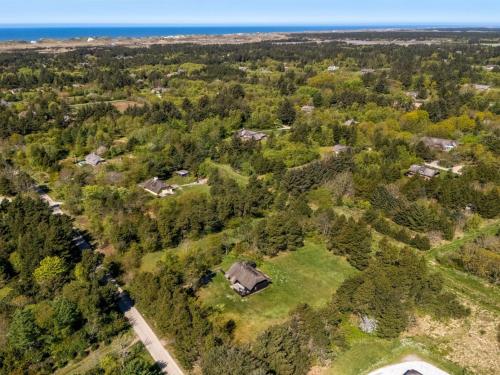 an aerial view of a house in a forest at Holiday Home Matilda - 1-6km from the sea by Interhome in Ulfborg