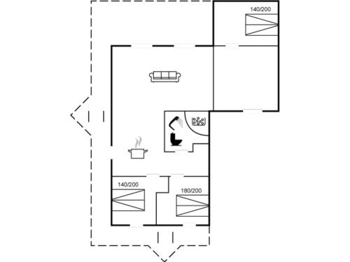 a floor plan of a house at Holiday Home Carlina - 700m to the inlet by Interhome in Løgsted