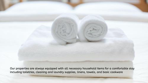 deux serviettes assises au-dessus d'une pile de serviettes dans l'établissement Chandler Scorpio, à Serape