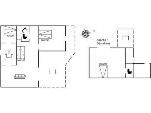 a floor plan of a house at Holiday Home Arto - 325m from the sea by Interhome in Gørlev
