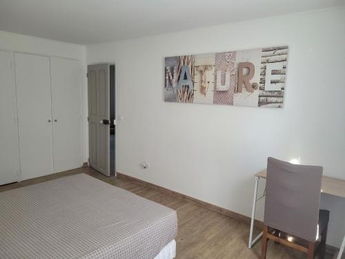 Postel nebo postele na pokoji v ubytování Chambre D'hôtes Nature