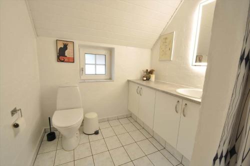 Un baño blanco con inodoro y lavabo. en 10613-Ulfborg-Svollingvej-37, en Øhuse