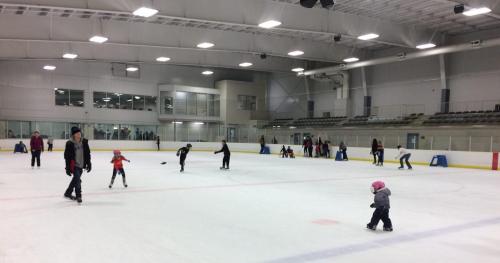 a group of people skating on an ice rink at Pet-Friendly Large 3-Bedroom - Bobcaygeon in Bobcaygeon