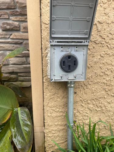 a gray box on the side of a wall at Healdsburg Winemaker's Home in Windsor
