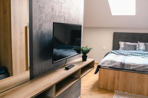 TV a/nebo společenská místnost v ubytování The Gem House Apartments - City Center