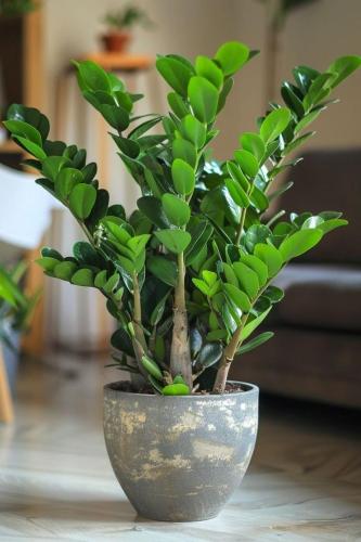 a plant in a metal pot on a table at Luxury Hotel Saigon in Ho Chi Minh City