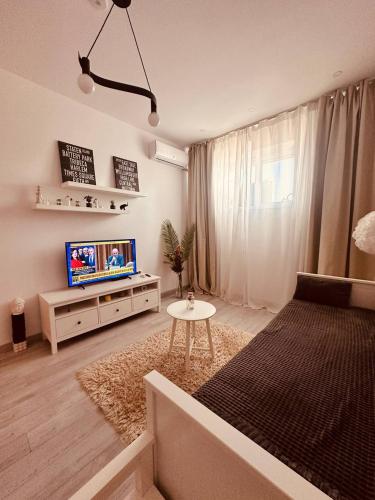 Televisyen dan/atau pusat hiburan di Charming Luxury RGR apartment
