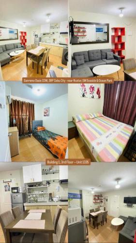 a collage of four pictures of a room at 2BR Condo Unit at San Remo Citi de Mare in Cebu City