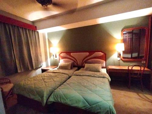 ゲンティンハイランドにあるHomestay at AWANA GENTING HIGH LANDSの大きなベッドと鏡のある寝室